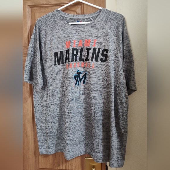 MLB Other - Miami Florida Marlins T Shirt XL MLB Gray Heather Single Sided MLB Official
